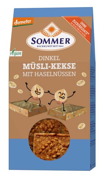 Sommer Dinkel Müsli-Keks Haselnuss vegan demeter