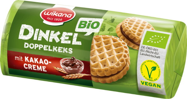 Wikana Dinkel Doppelkeks mit Kakaocreme bio