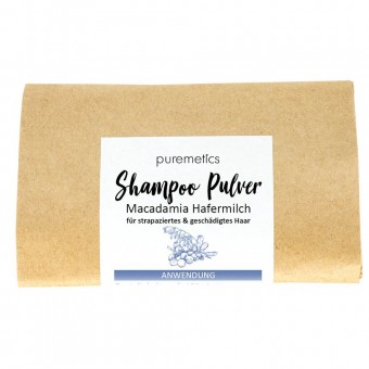 puremetics Shampoo Pulver Macadamia Hafermilch 